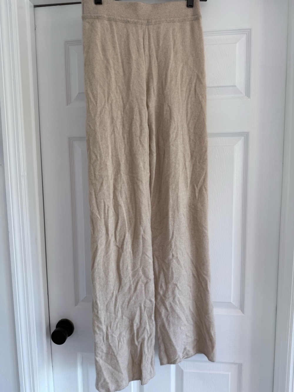 Intimissimi 100% Cashmere Palazzo Pants S Beige Wide Leg Lounge Pants - Picture 3 of 9